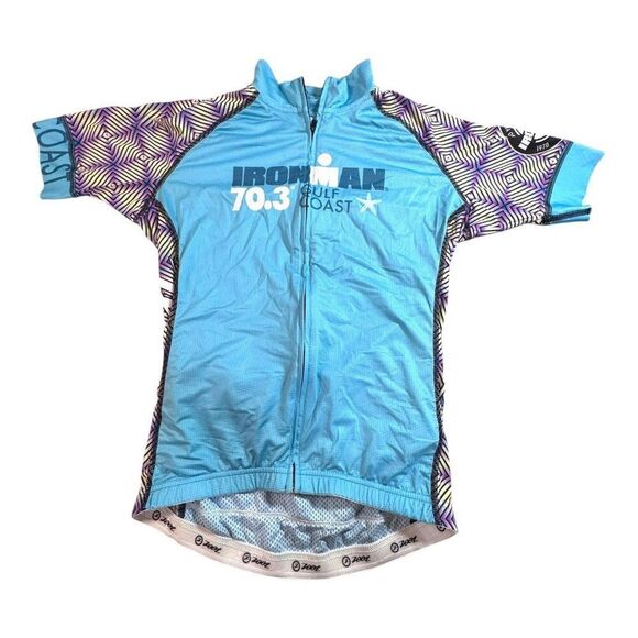 Ironman Gulf Coast 70.3 Cycling Jersey S Blue Short Sleeve Full Zip Starfish - Picture 2 of 5